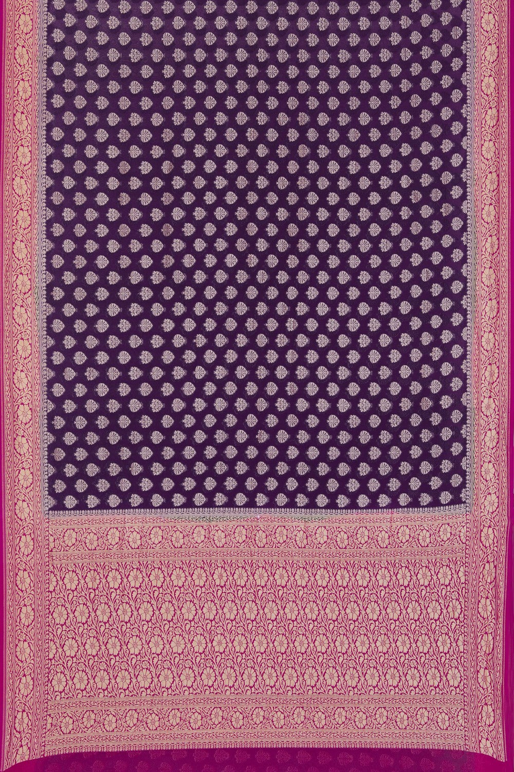 Image of Banarasi-Chiffon Purple Saree